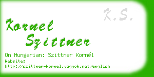 kornel szittner business card